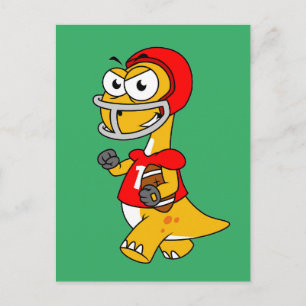 Illustration Of A Brontosaurus Playing Football. Postcard