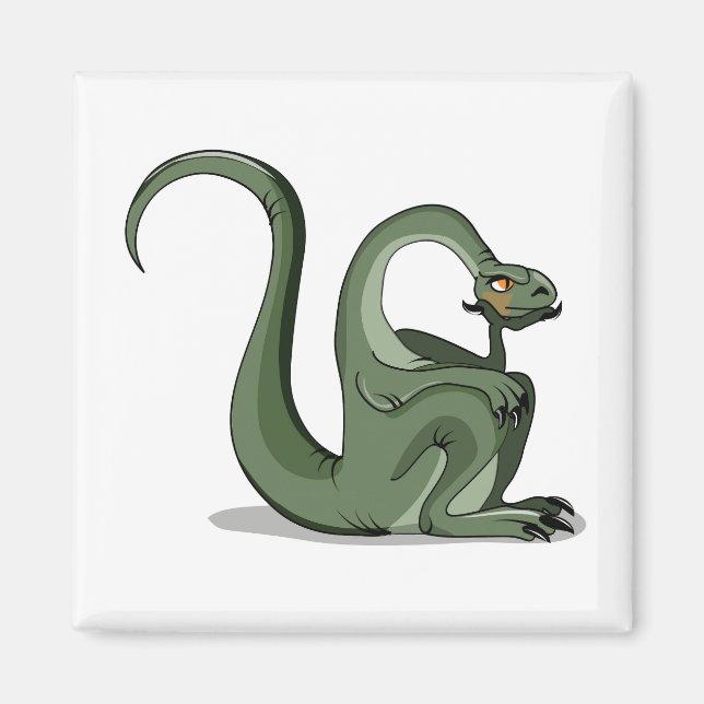 Illustration Of A Cartoon Brontosaurus Thinking. Magnet (Front)