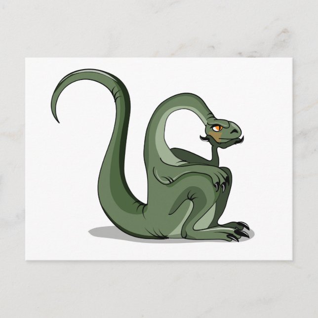 Illustration Of A Cartoon Brontosaurus Thinking. Postcard (Front)