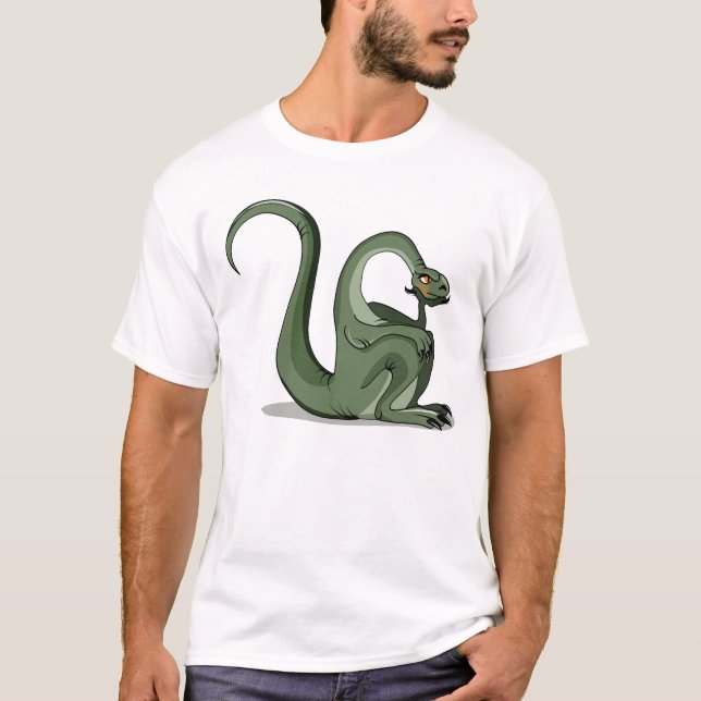 Illustration Of A Cartoon Brontosaurus Thinking. T-Shirt (Front)