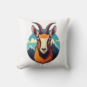 Illustration of a chamois head cushion