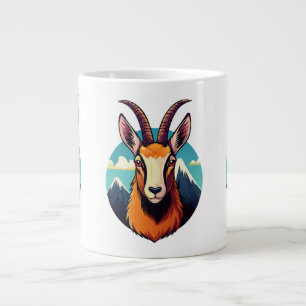 Illustration of a chamois head large coffee mug