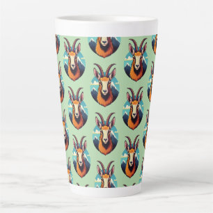 Illustration of a chamois head latte mug