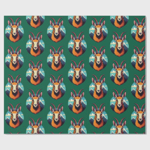 Illustration of a chamois head wrapping paper