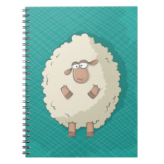Illustration of a cute and funny giant sheep notebook