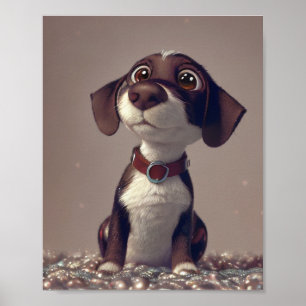 Illustration Of A Cute Dog Poster