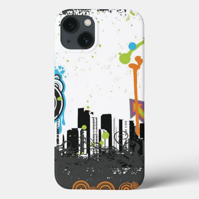 Illustration of a grungy cityscape Case-Mate iPhone case (Back)