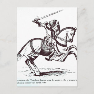 Illustration of a Knight Templar Postcard