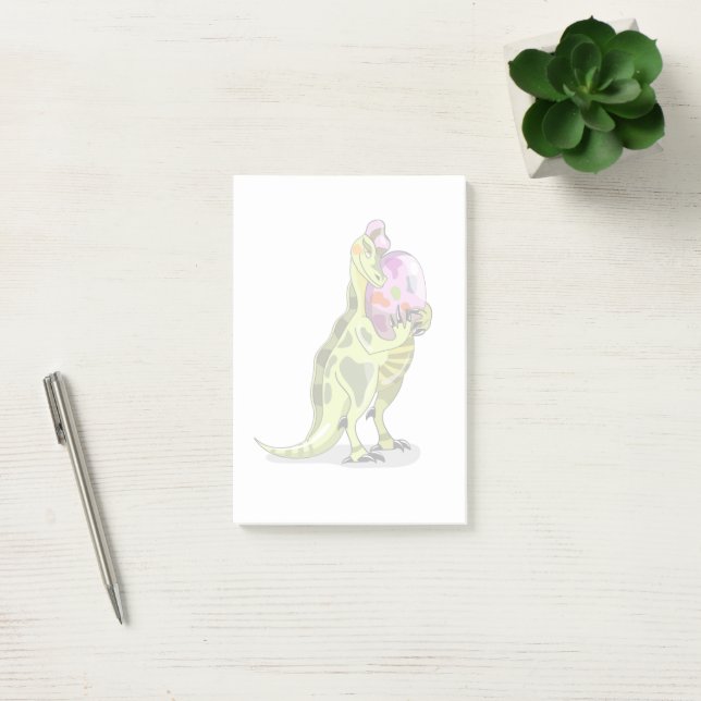 Illustration Of A Lambeosaurus Holding An Egg. Post-it Notes (Office)