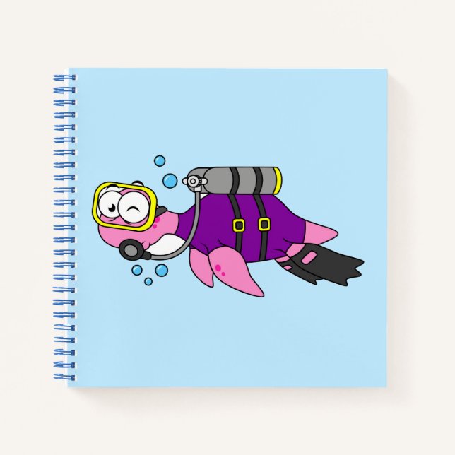 Illustration Of A Loch Ness Monster Scuba Diver. Notebook (Front)