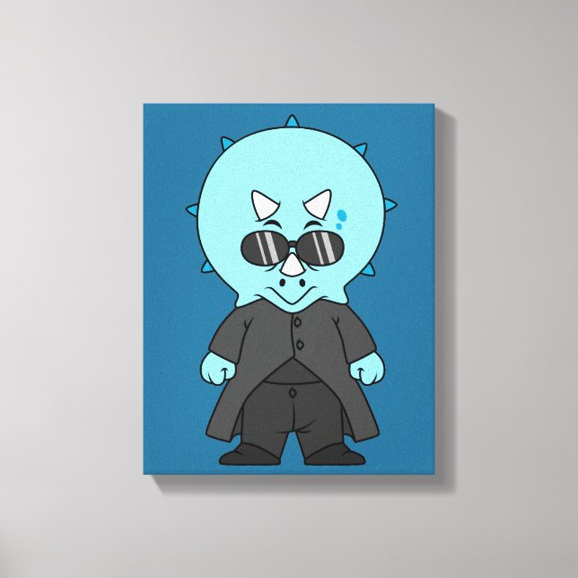 Illustration Of A Matrix Triceratops. Canvas Print (Front)