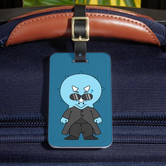 Illustration Of A Matrix Triceratops. Luggage Tag (Front Insitu 2)