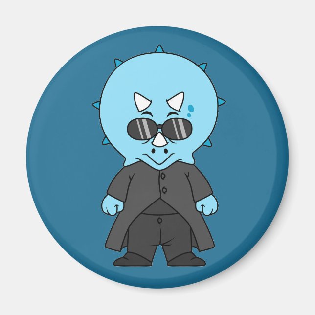 Illustration Of A Matrix Triceratops. Magnet (Front)