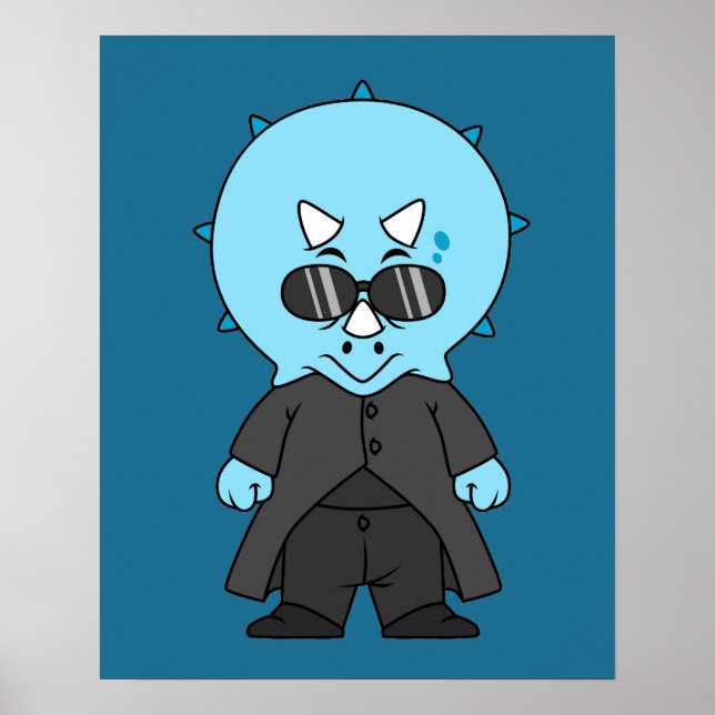 Illustration Of A Matrix Triceratops. Poster (Front)