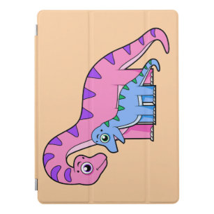 Illustration Of A Mother And Child Brachiosaurus. iPad Pro Cover
