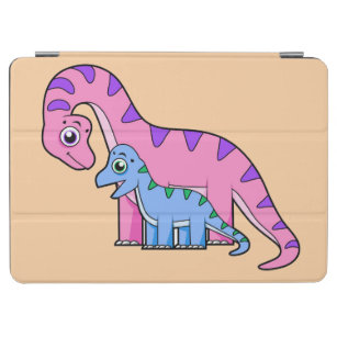 Illustration Of A Mother And Child Brachiosaurus. iPad Air Cover