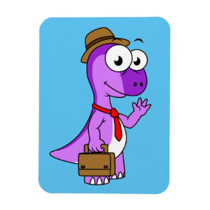 Illustration Of A Pachycephalosaurus Businessman. Magnet