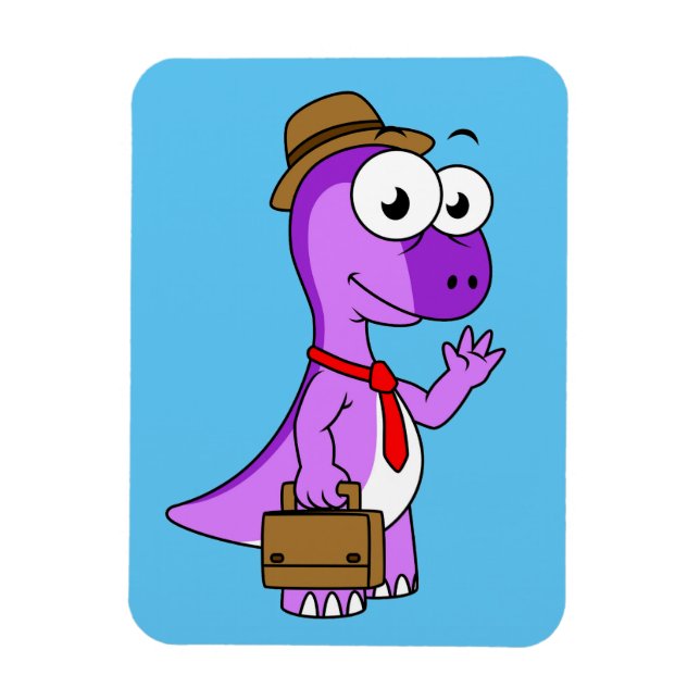 Illustration Of A Pachycephalosaurus Businessman. Magnet (Vertical)