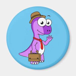 Illustration Of A Pachycephalosaurus Businessman. Magnet