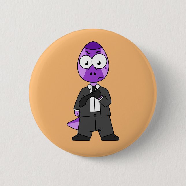 Illustration Of A Pachycephalosaurus Transporter. 6 Cm Round Badge (Front)