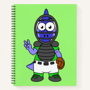 Illustration Of A Parasaurolophus Baseball Catcher Notebook