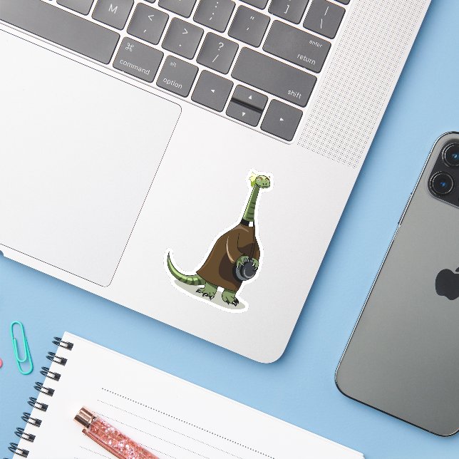 Illustration Of A Plateosaurus Dressed As A Priest (Laptop w/ iPhone)