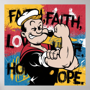 illustration of a pop art cartoon sailor character poster