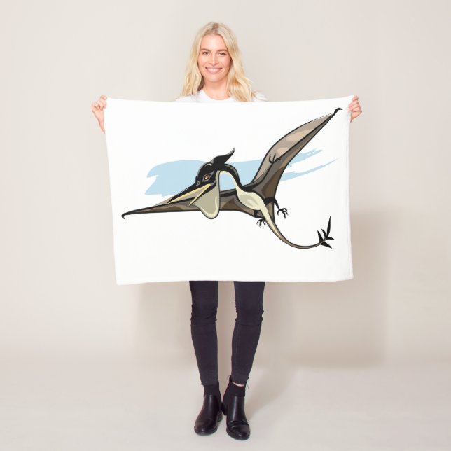 Illustration Of A Pteranodon Dinosaur. Fleece Blanket (In Situ)