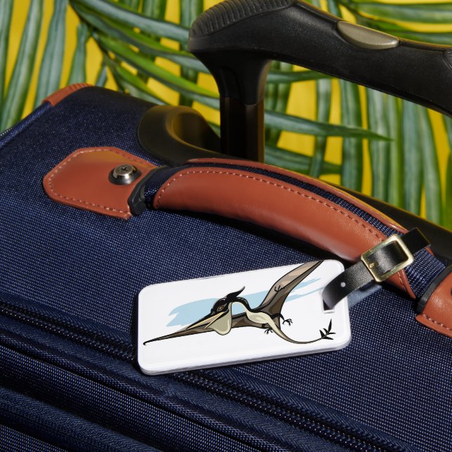 Illustration Of A Pteranodon Dinosaur. Luggage Tag (Front Insitu 3)