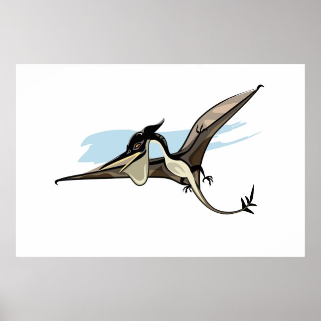 Illustration Of A Pteranodon Dinosaur. Poster (Front)