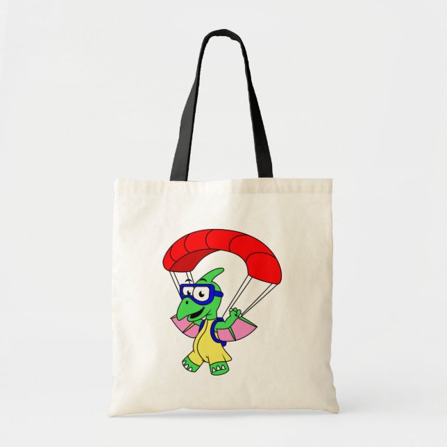 Illustration Of A Pterodactyl Parachuting. Tote Bag (Front)