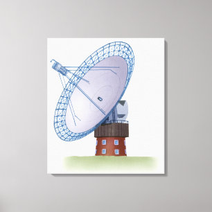 Illustration of a radio telescope canvas print
