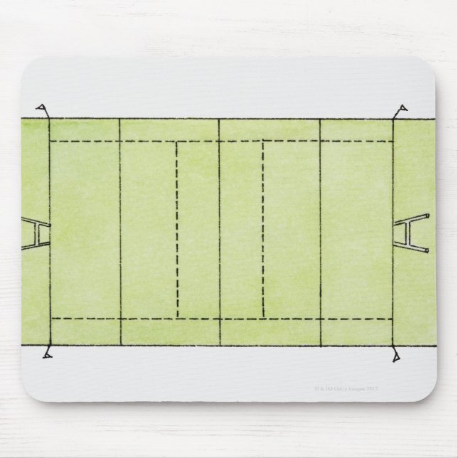 Illustration of a rugby pitch mouse pad (Front)