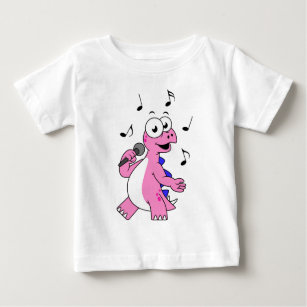 Illustration Of A Singing Stegosaurus. Baby T-Shirt
