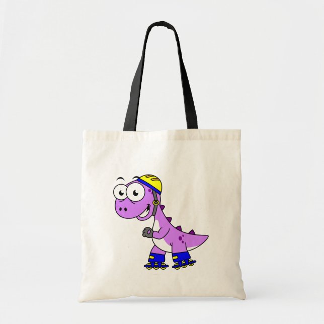 Illustration Of A Skating Tyrannosaurus Rex. Tote Bag (Front)