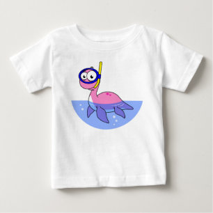 Illustration Of A Snorkeling Loch Ness Monster. Baby T-Shirt