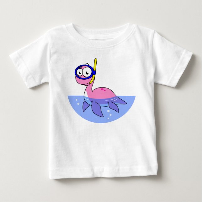 Illustration Of A Snorkelling Loch Ness Monster. Baby T-Shirt (Front)