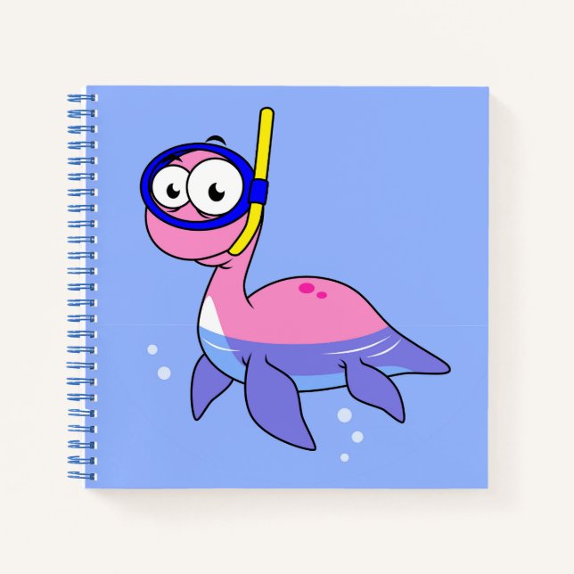 Illustration Of A Snorkelling Loch Ness Monster. Notebook (Front)
