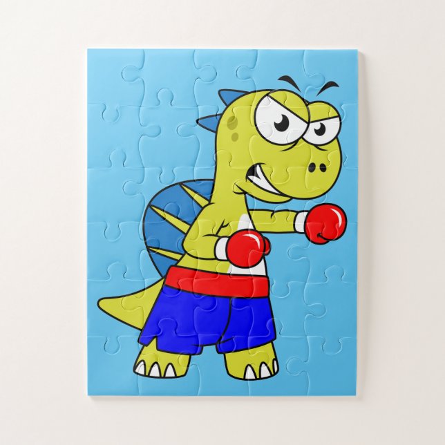 Illustration Of A Spinosaurus Boxing. Jigsaw Puzzle (Vertical)