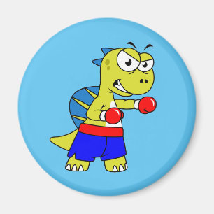 Illustration Of A Spinosaurus Boxing. Magnet