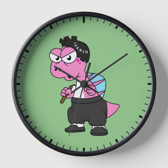 Illustration Of A Spinosaurus Bruce Lee. Clock (Front)