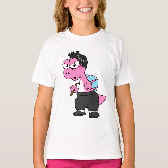 Illustration Of A Spinosaurus Bruce Lee. T-Shirt (Front)