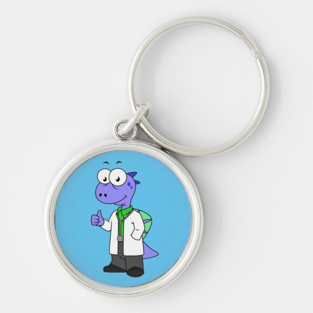 Illustration Of A Spinosaurus Doctor. Key Ring (Front)