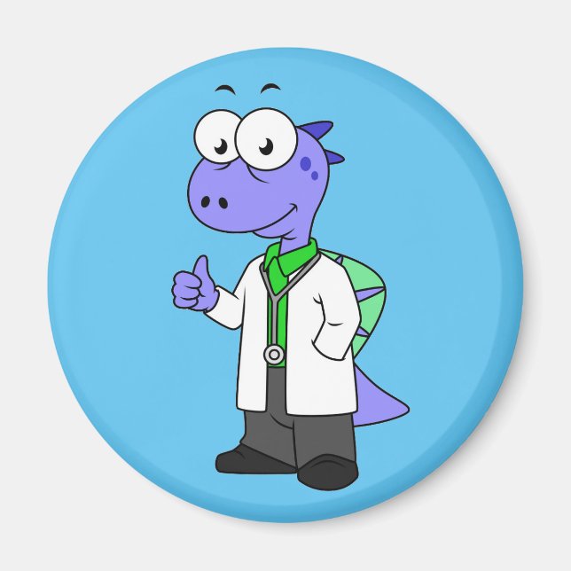 Illustration Of A Spinosaurus Doctor. Magnet (Front)
