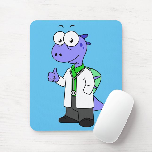 Illustration Of A Spinosaurus Doctor. Mouse Pad (With Mouse)