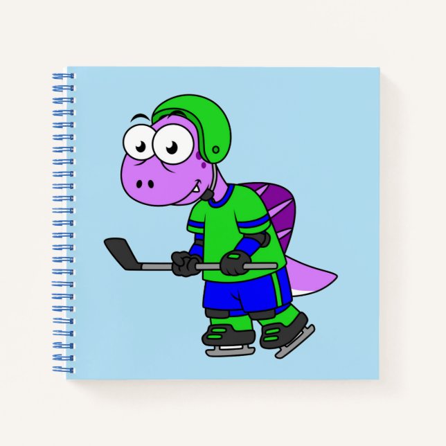 Illustration Of A Spinosaurus Hockey Player. Notebook (Front)