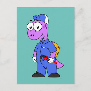 Illustration Of A Spinosaurus Plumber. Postcard