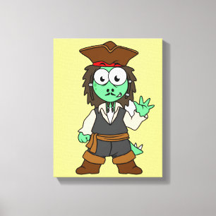 Illustration Of A Stegosaurus Pirate, Jack Sparrow Canvas Print