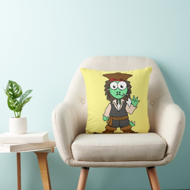 Illustration Of A Stegosaurus Pirate, Jack Sparrow Cushion (Chair)