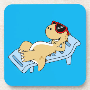 Illustration Of A Sunbathing Tyrannosaurus Rex. Coaster